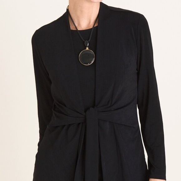 Chico’s BLACK Tie Front Traveler's Jacket, NWT, travel friendly leisure, knit - Picture 8 of 16